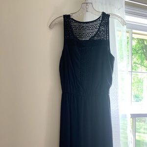 Pretty Crochet Black Dress